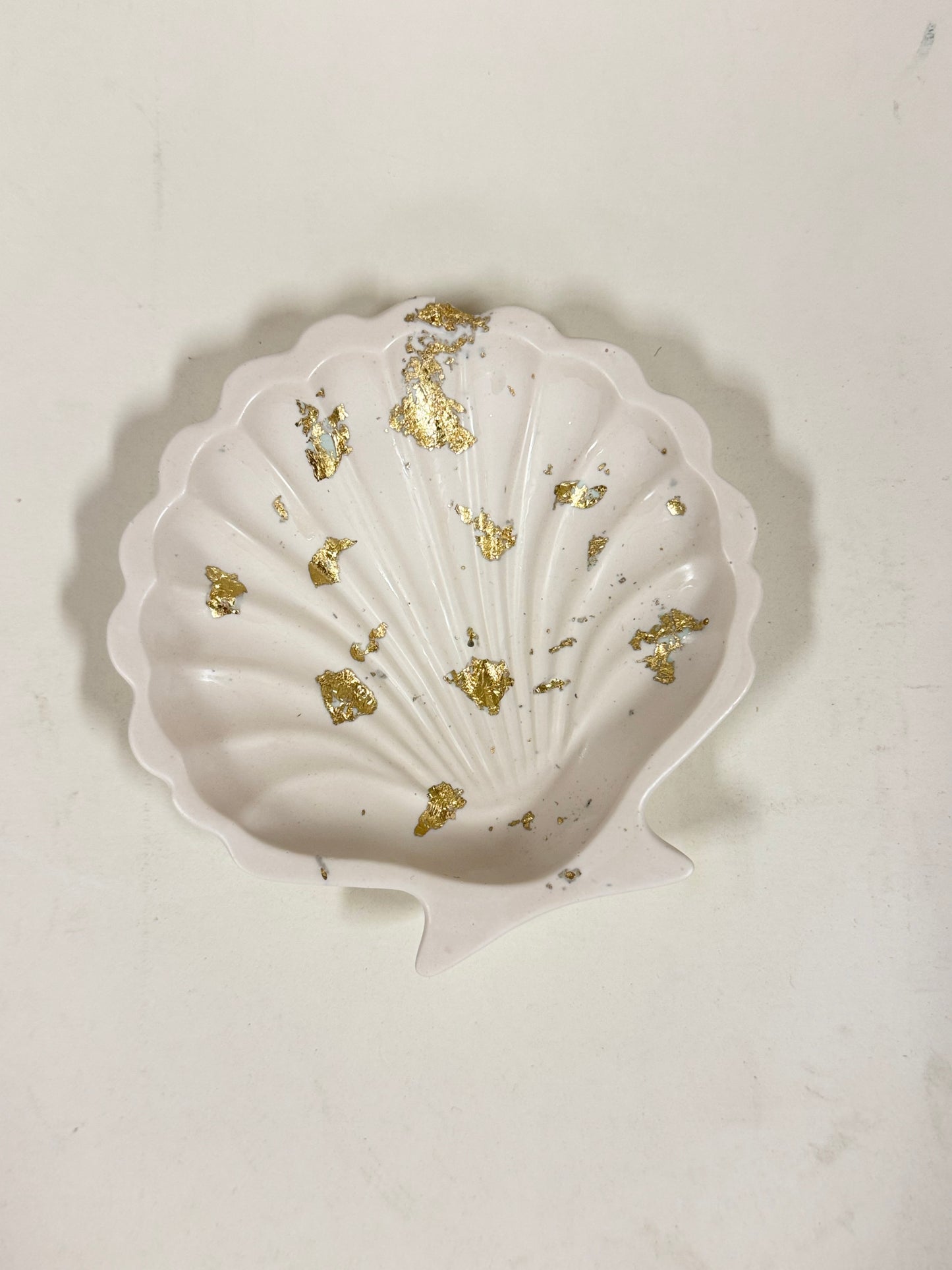 Handmade Shell Trinket Dish with Gold Leaf
